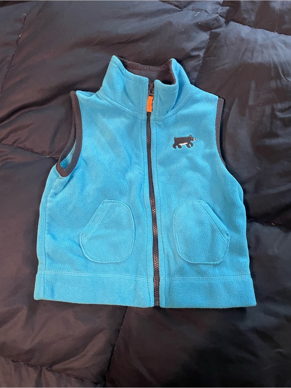 Blue Kids Fleece Vest with Zip